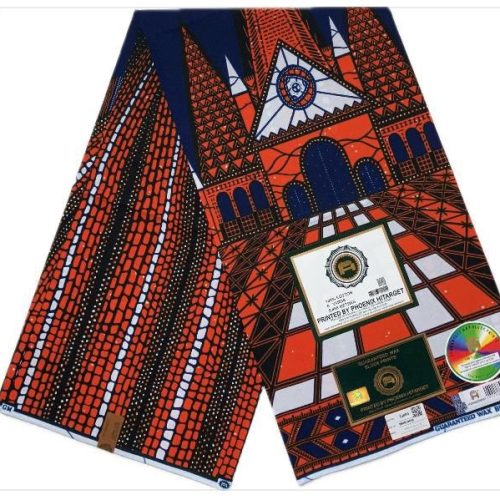 HITARGET Pagne Africain - Tissu 100% Coton - rouge bleu
