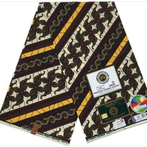 HITARGET Pagne Africain - Tissu 100% Coton - Vert Jaune