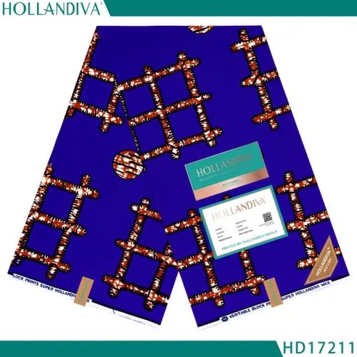 Hollandiva  Pagne Africain - 100% Coton - Bleu