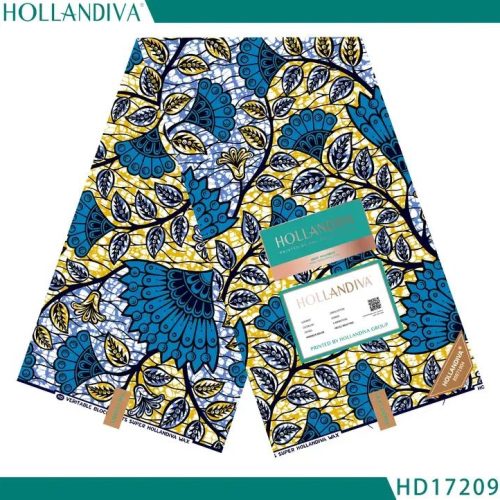 Hollandiva Pagne Africain - Tissu 100% Coton Bleu Belge