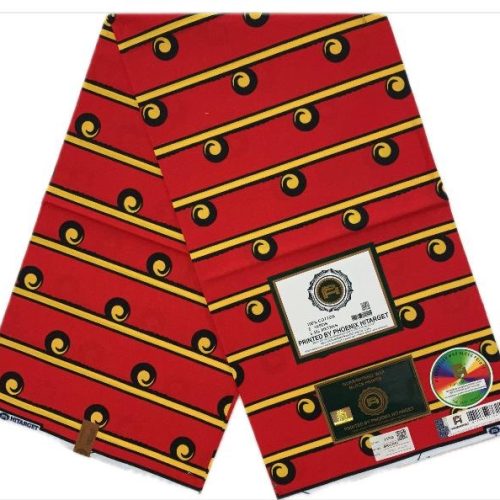 HITARGET Pagne Africain - Tissu 100% Coton - Jaune, rouge