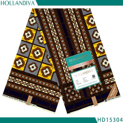 Hollandiva Pagne Africain - Tissu 100% Coton Rouge Jaune Noir