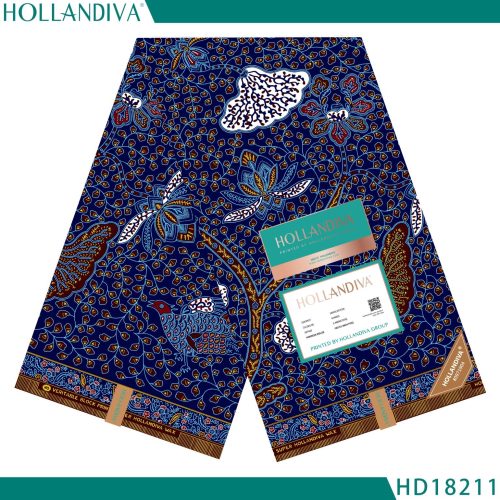 Hollandiva Pagne Africain - Tissu 100% Coton Bleu