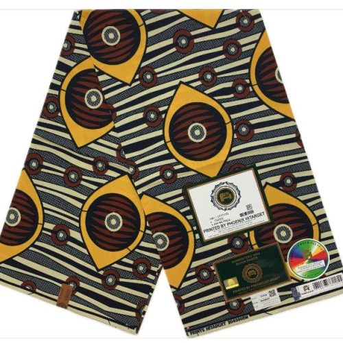 HITARGET Pagne Africain - Tissu 100% Coton - Jaune Rouge