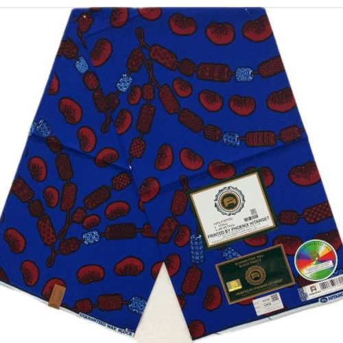 HITARGET Pagne Africain – Tissu  100% Coton – Bleu Rouge