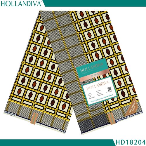 Hollandiva Pagne Africain - Tissu 100% Coton - Jaune, Rouge