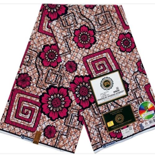 HITARGET Pagne Africain - Tissu 100% Coton Rose
