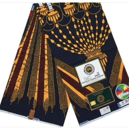 HITARGET Pagne Africain - Tissu 100% Coton Jaune Noir