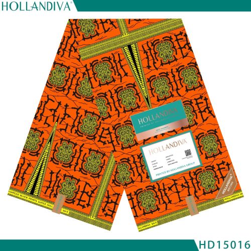 Hollandiva Pagne Africain - Tissu 100% Coton Orange